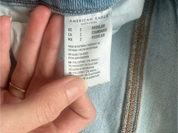 American Eagle Outfitters Light Blue Distressed Straight Leg Jeans - Image 7