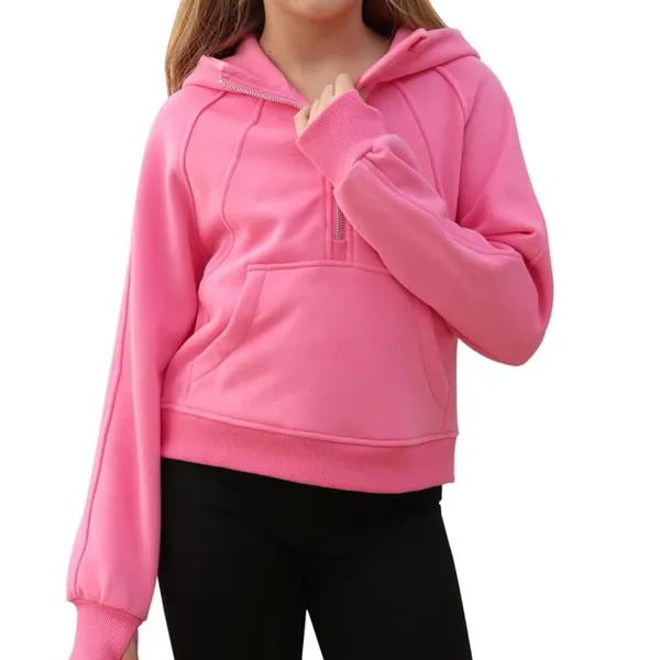 Half Zip Cropped Hoodie - Image 3