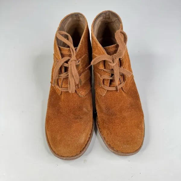 Clarks Brown Suede Lace Up Heeled‎ Ankle Booties Size 8.5 - Image 2