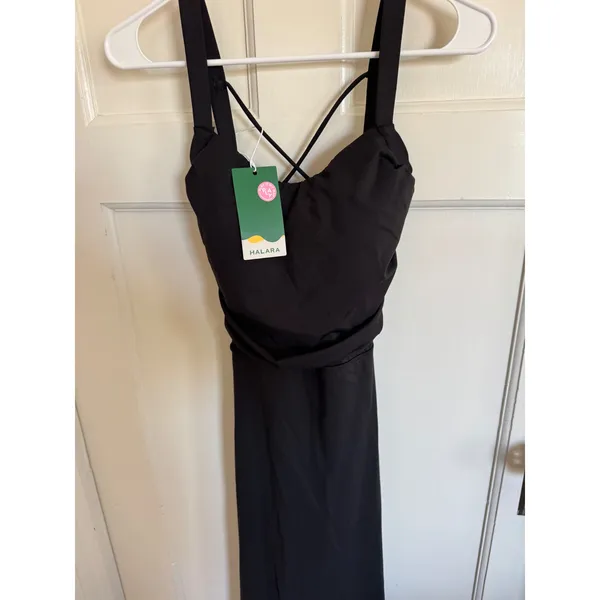NWT Halara black open tie back‎ dress size xl - Image 4