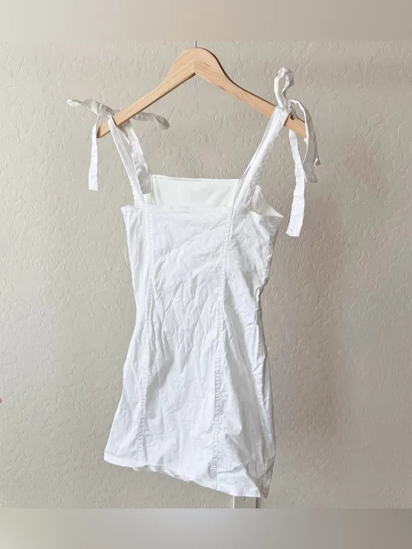 Superdown Siona Tie Strap Mini Dress in White Revolve - Image 5