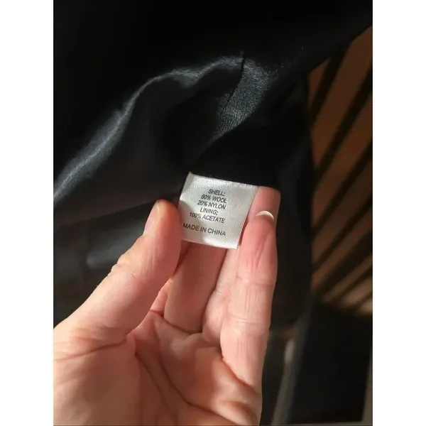 Randy camper black coat jacket wool blend stylish military style size 4 - Image 6