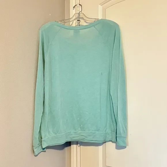 Hello Kitty Mint Green Long Sleeve Sweatshirt Floral Bow Sanrio Kawaii M 2014 - Image 8