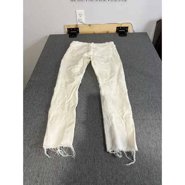 Veronica Beard Women's Brooke 8.5" Skinny Fray Raw Hem White Denim Jeans Sz 27 - Image 9