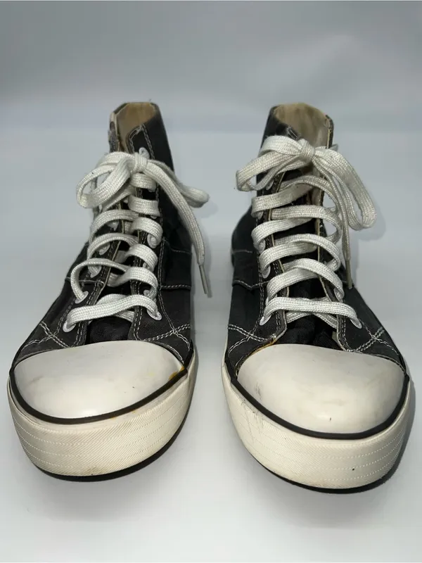 Levi's Women's High-Top Sneakers in Gray Cotton with White Midsoles-Size 10 - Image 5