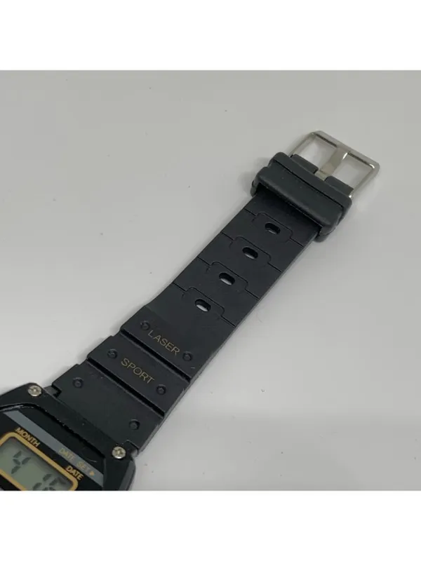 Vintage digital women’s watch black tone 27mm quartz black plastic band running - Image 3