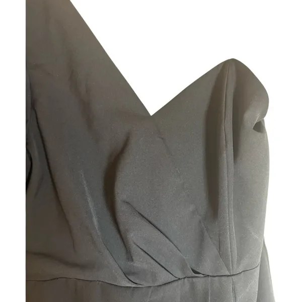 Do+Be NWT One Shoulder Mini Black Dress Puff Sleeve,‎ L - Image 4