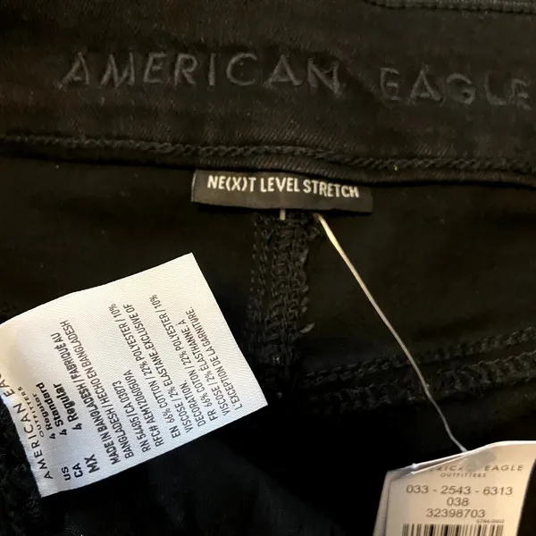 American Eagle Curvy Hi-Rise Mini Skirt Next Level Stretch Distressed Black 4 - Image 5