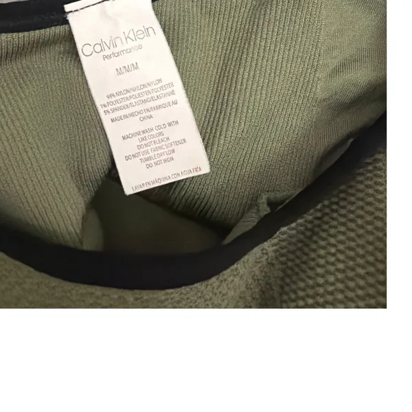 Calvin Klein Performance Green Black Medium Impact Racerback Sports Bra Medium - Image 3
