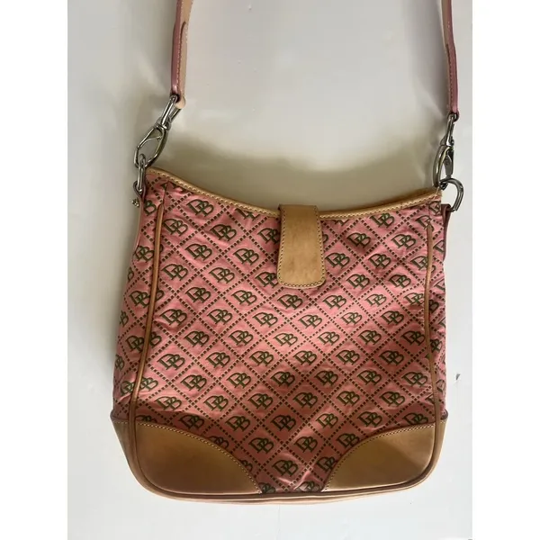 Dooney & Bourke Y2K Vintage Pink Monogram Messenger Shoulder Bag Purse - Image 8