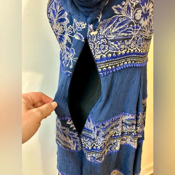 Free People My Love Mini Indigo Dress Size Small - Image 10