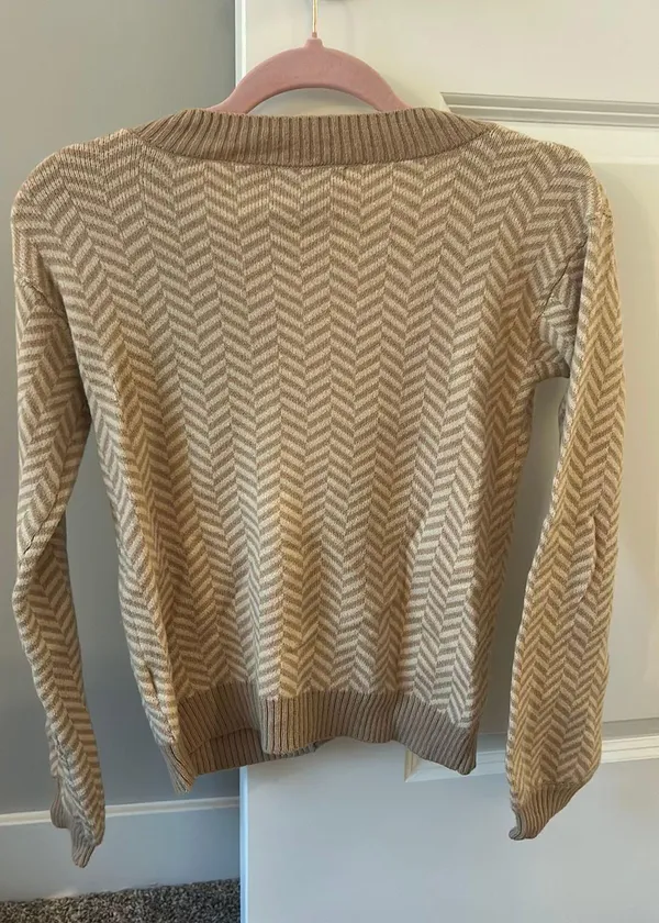 Sincerely Jules Button Cardigan Beige - Image 2