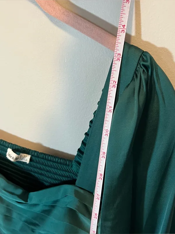 Abercrombie & Fitch Emerson Satin‎ Green Mini Dress Long Sleeve Small Tall ST - Image 9