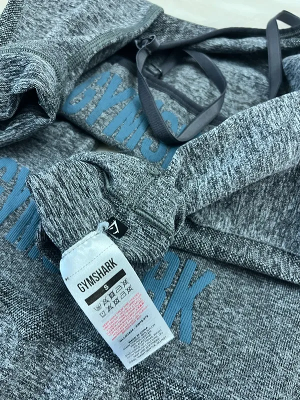 Gymshark Seamless Set Small Gray Marl Leggings & Sports Bra Matching - Image 4