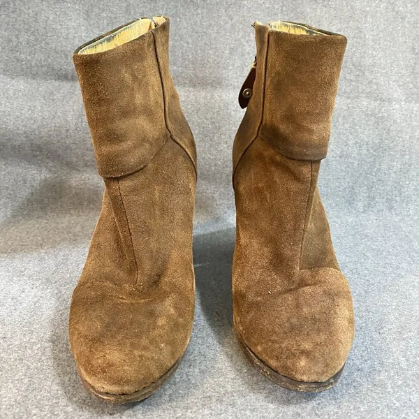 Rag & Bone Women's 37 Newbury Ankle Boots‎ Distressed Brown Suede Heeled- FLAWED - Image 7