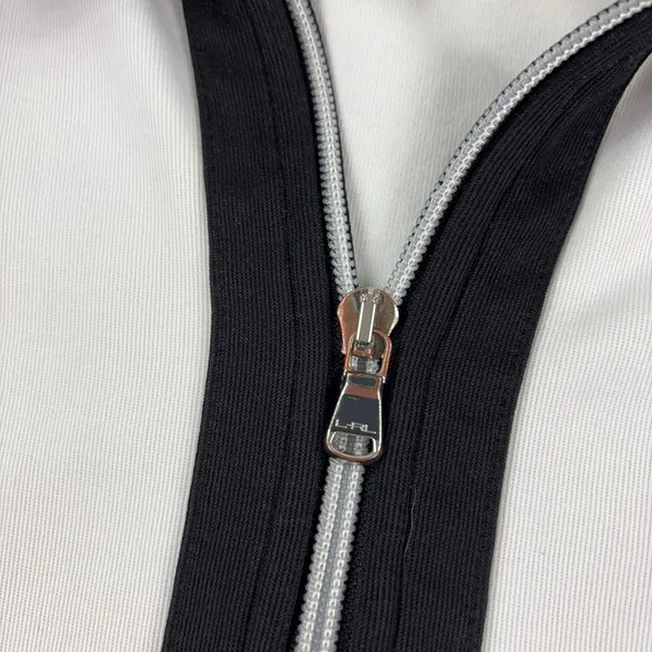 Lauren Ralph Lauren Active Track Jacket Womens XL White Black Full Zip Stripe - Image 5