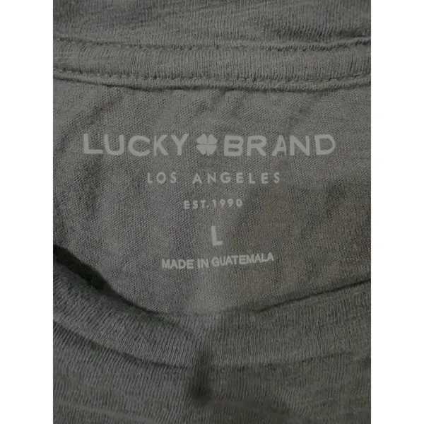 Lucky Brand Graphic TShirt Women's Gray “Don't Wait” Global Earth Short Sleeve L - Image 4