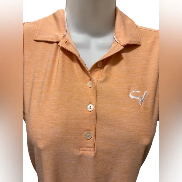 Peter Millar Peach Collared Golf Polo Top Size XS 5 Button Logo Active Shirt UPF - Image 5