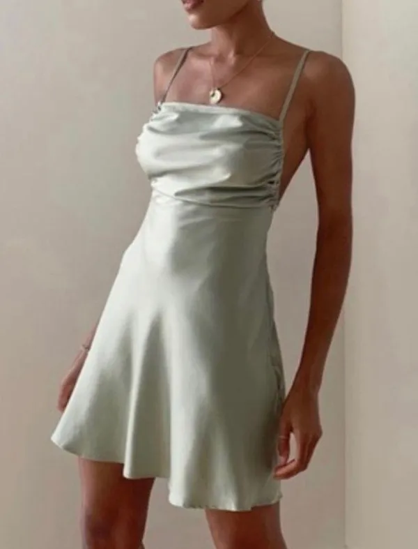 Danielle Bernstein weworewhat ruched mini Slip Dress - Image 2