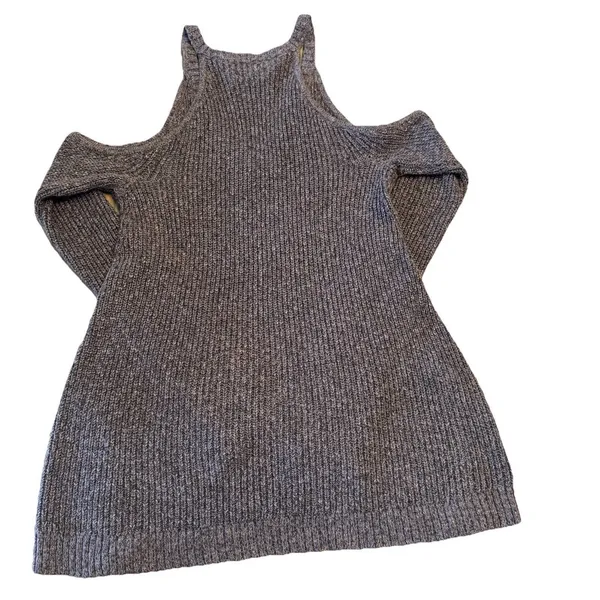 American Eagle Women's Cold Shoulder Brown Knit Sweater Zipper‎ Detailing Sz SM - Image 8
