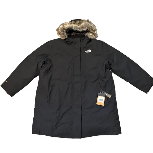 The North Face $350 Arctic Parka Coat Down 3X Fur Hood Winter Snow Cold Black - Image 3
