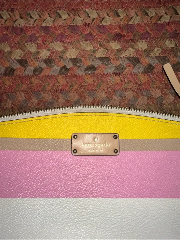 kate spade leather Colorblock Stripe Crossbody - Yellow, Pink, Blue, Mint, White - Image 2