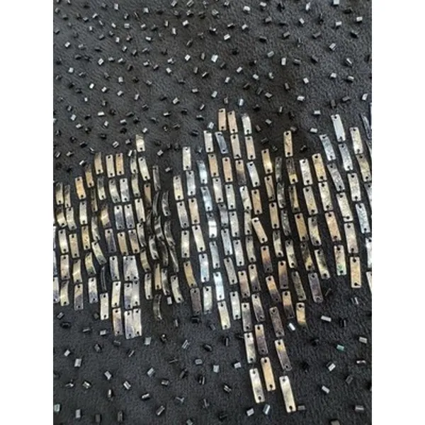Vintage Cachet Black Sequin Formal Maxi Gown Women's 12 Sleeveless Boat Neck - Image 7