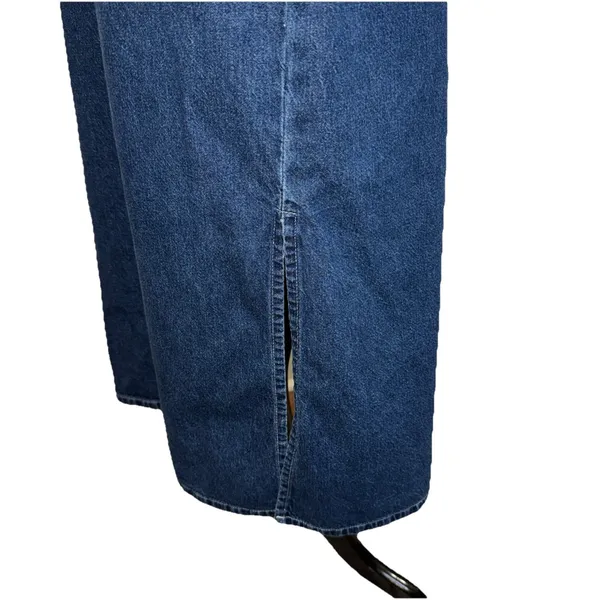 Nick & Sarah Blue Jean Denim Jumper Maxi Dress Med Side Flap Pocket Modest Boho - Image 5