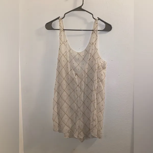 Free People Sequin Boho New Years Sexy Romper Size XS/S Ivory - Image 4