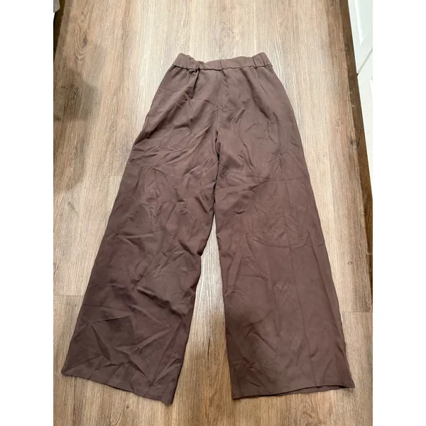 Maeve Anthropologie Brown Wide Leg Pull On Trousers Pants Small High Rise Pocket - Image 3