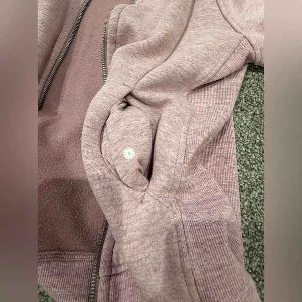 Lululemon Full Zip Scuba Hoodie - Pink Light Cotton Fleece - Image 5