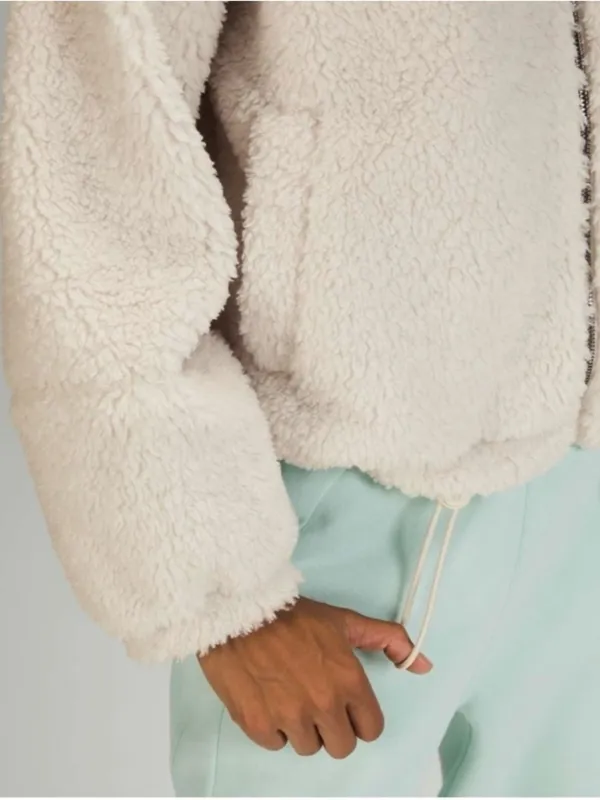 Lululemon Cinchable Fleece Zip Up Jacket in White Opal Size 4 - Image 5