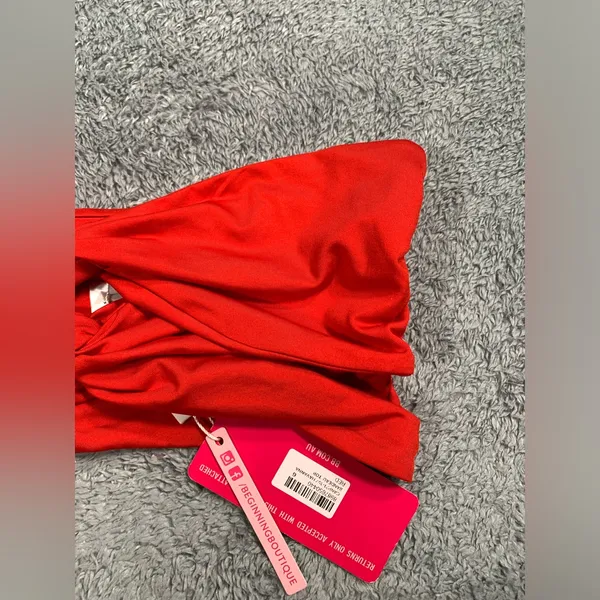 NWT Beginning boutique Red Twist Bandeau Top Havanna 6 - Image 3