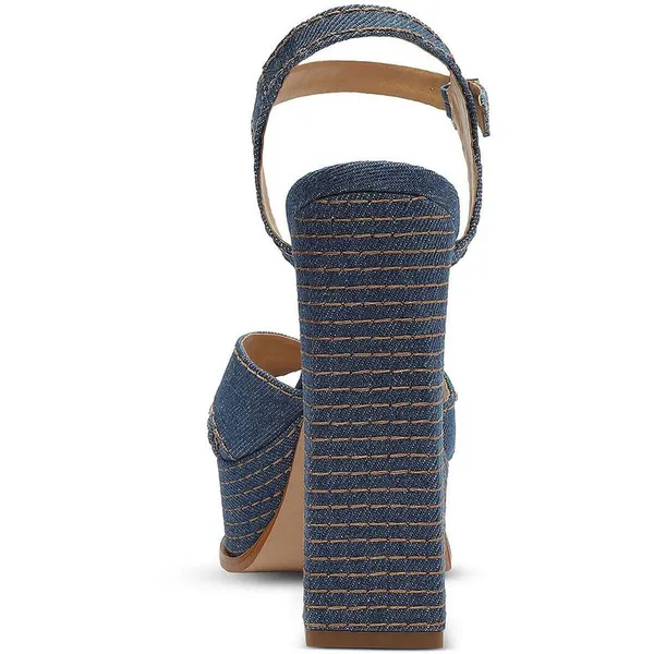 SCHUTZ Blue Denim Platform Sandals - Image 2