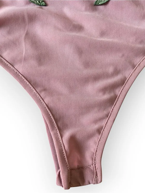iris Rose Pink Floral Appliqué Scoop Neck Bodysuit - Image 8