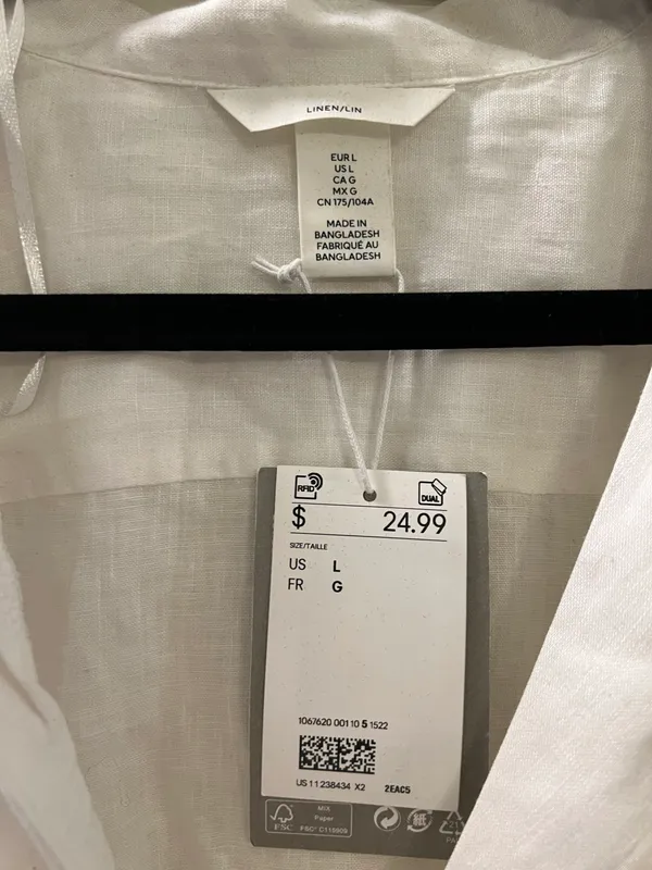 H&M NWT White Linen Top - Image 2