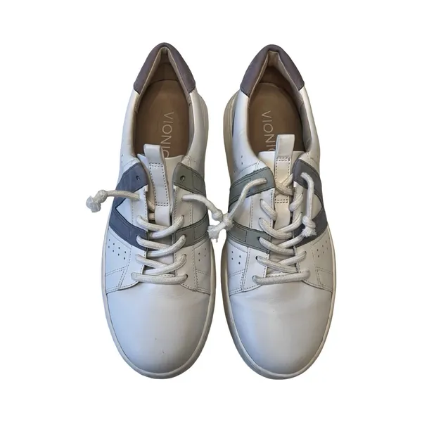 Vionic Simasa White Leather Nubuck Purple‎ Grey Fashion Sneakers Womens 7 - Image 5