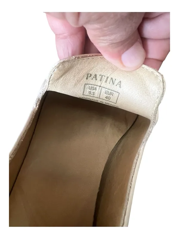 Patina Portland Leather Loafers Womens 9.5 Cream Minimalist Slip On Flats - Image 8