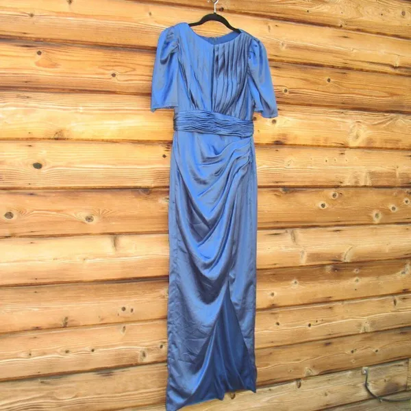 Mac Duggal 27014 PUFF SLEEVE PLEATED BODICE DRAPED GOWN 8 Runs Small - Image 10