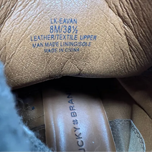 Lucky Brand Eavan Combat Boots Women’s 8M Brown Suede Hiking Lug Zip - Image 8