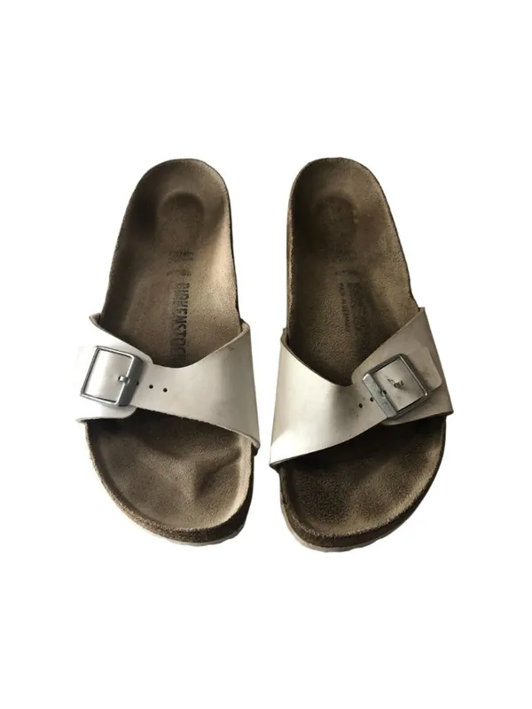 Birkenstock Madrid Birko-Flor Sandals White 41 Narrow Women's Size 10 - Image 3