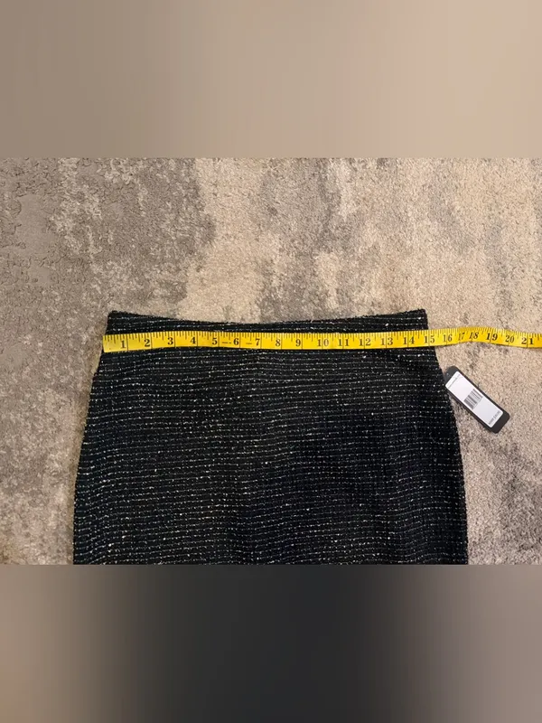 NWT Soho Black Tweed Pencil Skirt with Subtle Metallic Thread - Image 6
