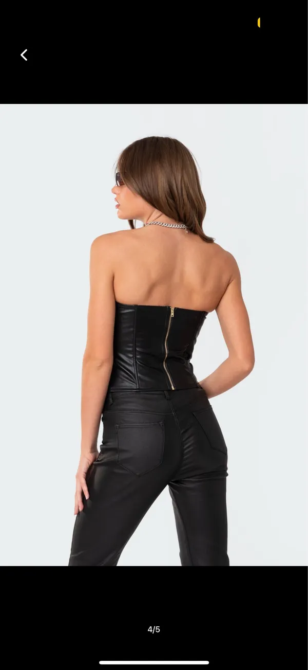 Luna Faux Leather Flare Jeans - Image 2