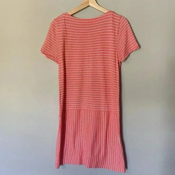 Jcrew knit midi T-shirt dress pink stripes‎ size Small Cotton - Image 6