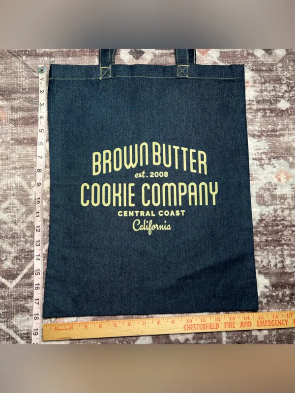 Brown Butter Cookie Company California Unisex Casual Streetwear Denim Tote Bag - Image 12