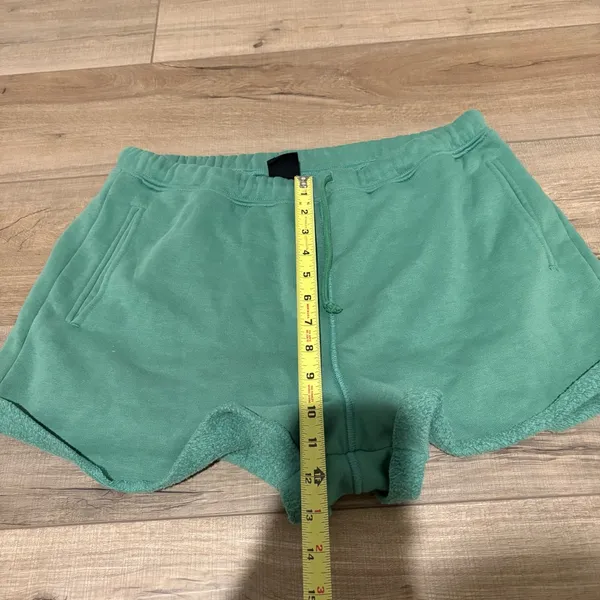 PACSUN Logo Embroidered Rolled Hem Sweat Shorts green‎ size Medium - Image 10