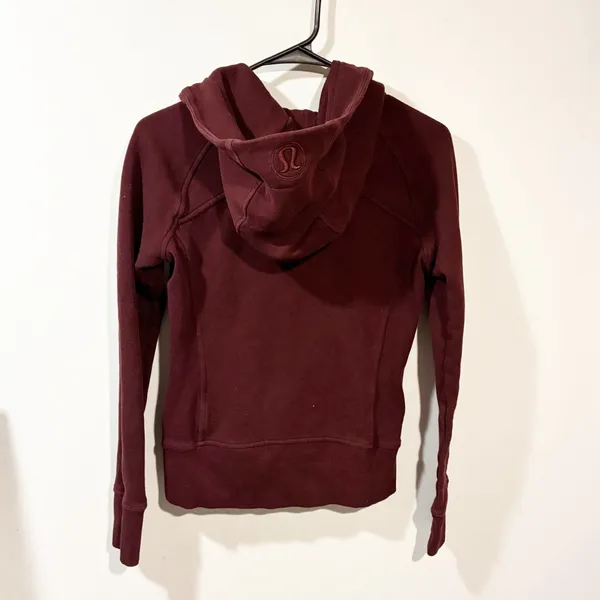 Lululemon Women's Size 6 Scuba Hoodie Light Cotton Fleece Dark Adobe Full Zip - Image 5