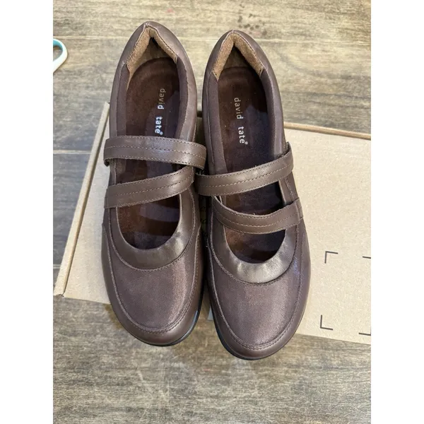 David Tate Women's Gentle Mary Jane Flat Sneaker Brown Size‎ 10.5 Medium - Image 2