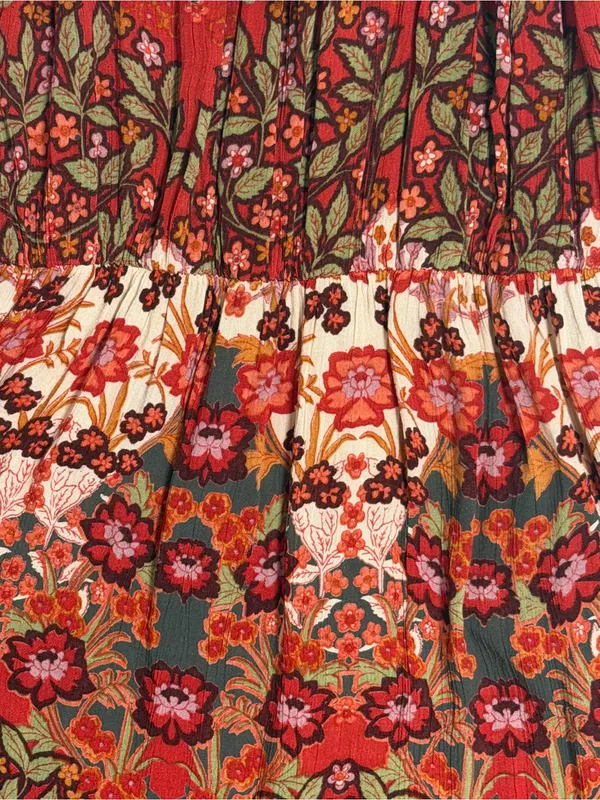 Light & Sound Boho Floral Off Shoulder Maxi Dress Cottagecore Prairie S Western - Image 9