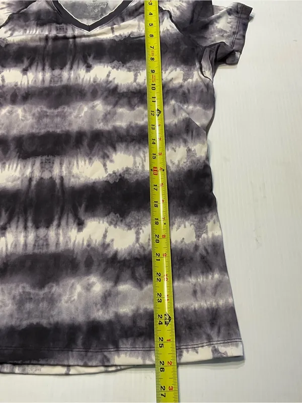 Nike Pro Combat Dri Fit Shirt Women Sz S Black White Tie Dye V Neck Fitted - Image 5